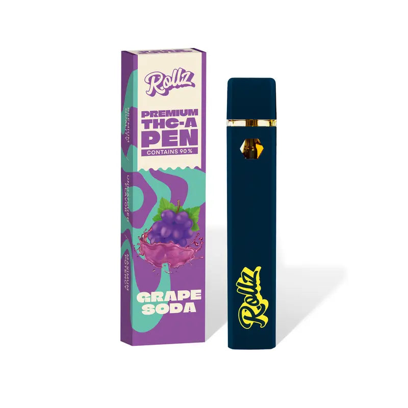 ROLLZ THCA vape box – Amnesia Haze, ~800 puffs; own production.
