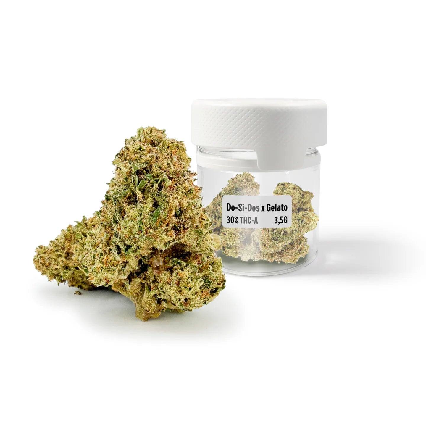 ROLLZ Do-Si-Dos x Gelato THCA flower 30% THC-A in 3.5g product jar